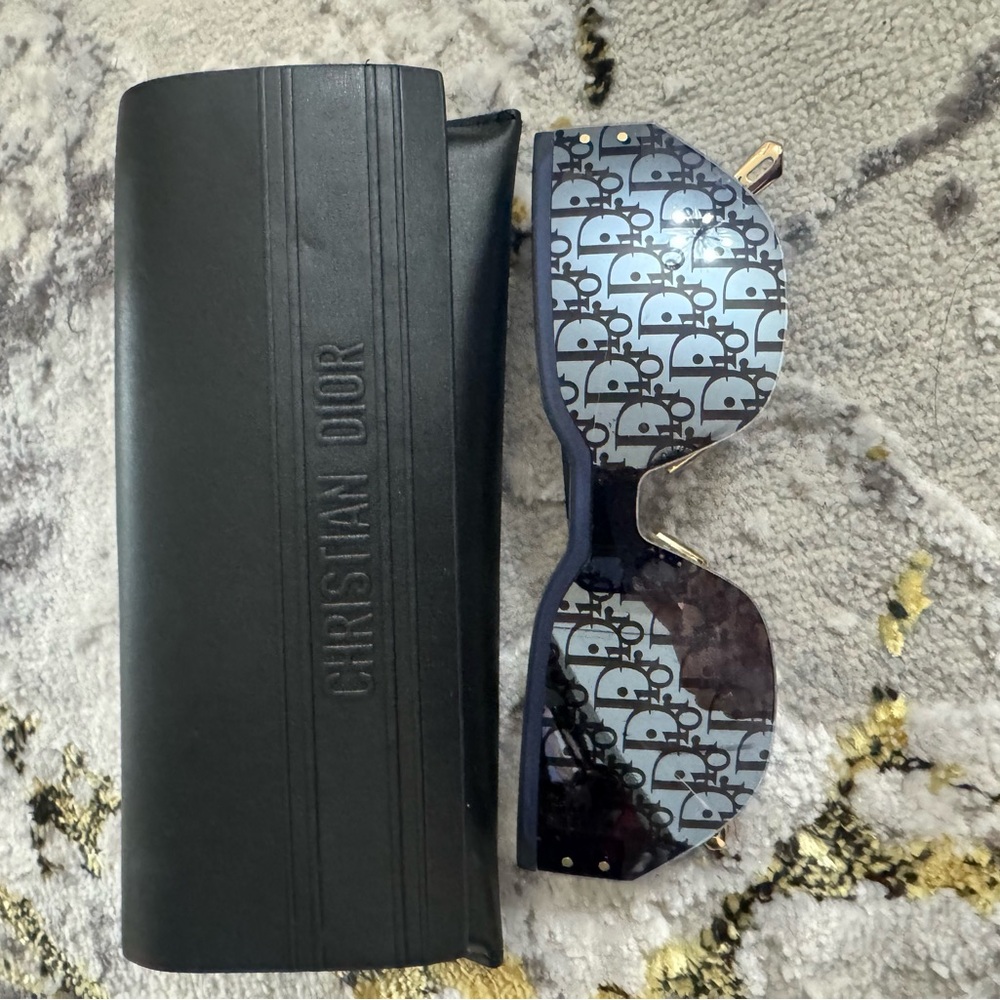 Dior Black and Gold Sunglasses with Case